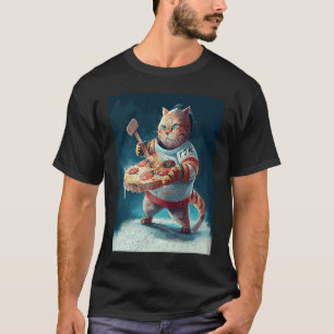 Camiseta Pizza de Hockey de Gato