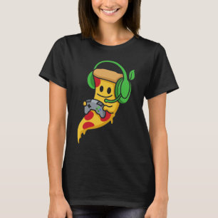 Camiseta Pizza de Jogador Vídeo Games Engraçado Comida Home