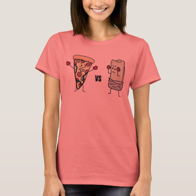 Camiseta Pizza de Pepperoni CONTRA o Burrito: Mexicano (Frente)