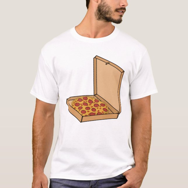 Camiseta Pizza de Pepperoni Em Caixa (Frente)