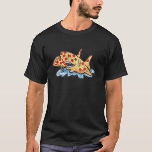 Camiseta Pizza de Pepperoni Tubarão Amante de Comida Engraç