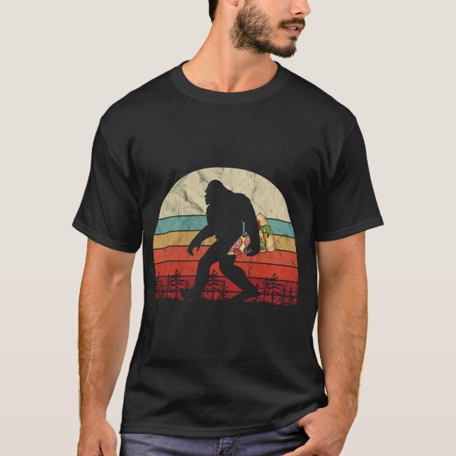 Camiseta Pizza De Pizza De Pé Grande Comendo Sasquatch Men  (Frente)