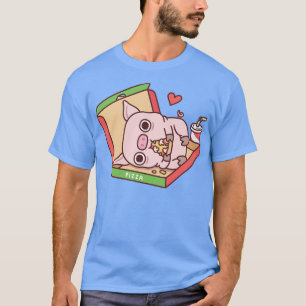 Camiseta Pizza De Porco Bonito Para Comer Pizza Na Caixa De