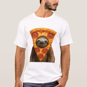 Camiseta Pizza de preguiça divertida estranha brincadeira m
