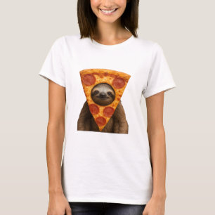 Camiseta Pizza de preguiça engraçado estranho meme de brinc