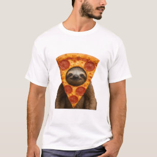Camiseta Pizza de preguiça meme engraçado estranho brincade