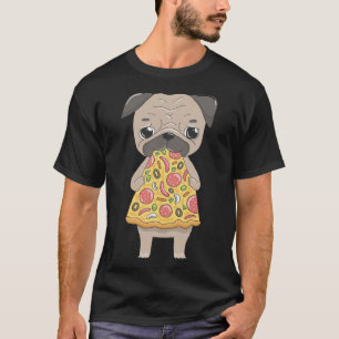 Camiseta Pizza de Pug - Fatia de Pizza de Cachorro Gelado