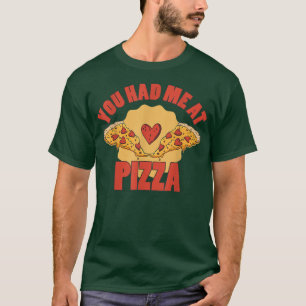 Camiseta Pizza de queijo carne salgada refeições rápidas