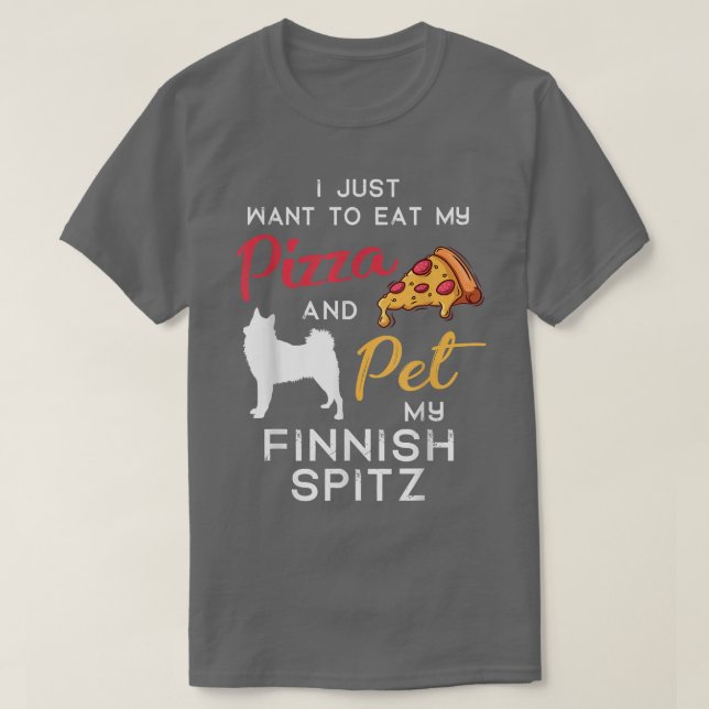 Camiseta Pizza de Spitz-Finlandês Proprietário de Natal (Frente do Design)