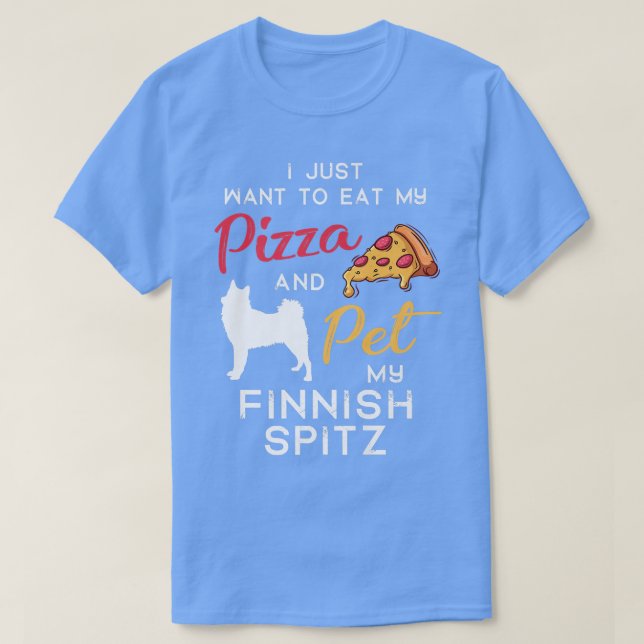 Camiseta Pizza de Spitz-Finlandês Proprietário de Natal (Frente do Design)