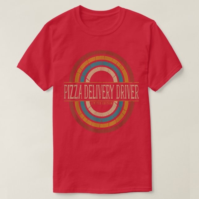 Camiseta Pizza Delivery Driver Vintage Retro  (Frente do Design)