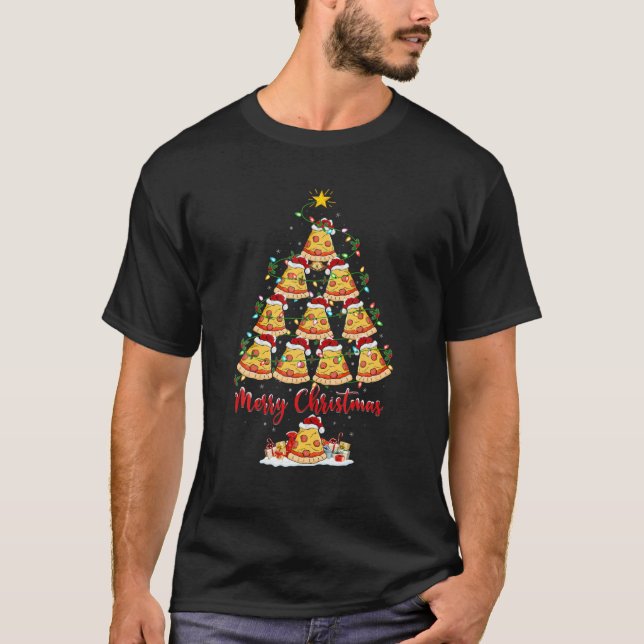 Camiseta Pizza Dish Lover Xmas Matando Papais noeis Pizza C (Frente)
