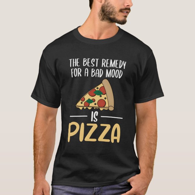 Camiseta Pizza dizendo Itália Essen Fast Comida (Frente)