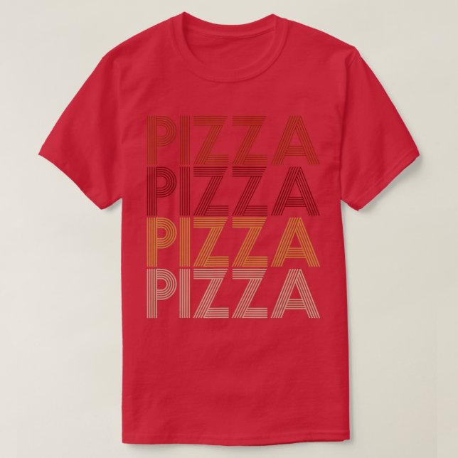 Camiseta Pizza do estilo Vintage 70s (Frente do Design)