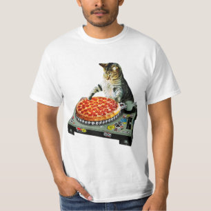 Camiseta Pizza do gato do DJ do espaço