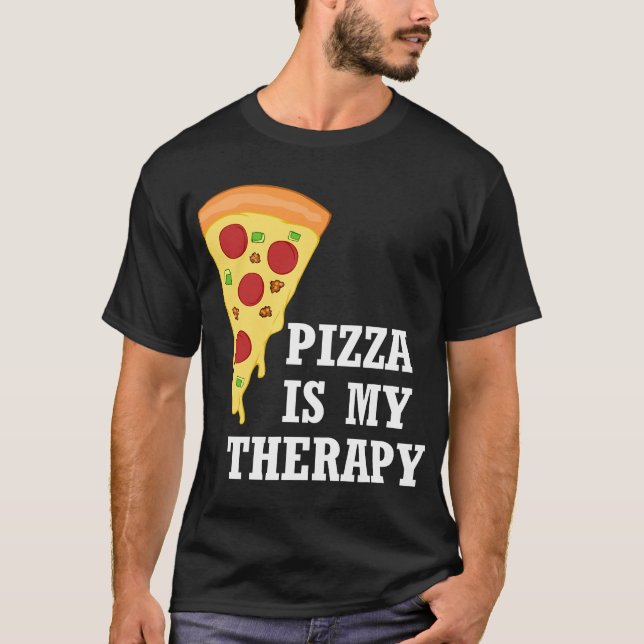 Camiseta Pizza é a minha Comida italiana da Therapy Pizza (Frente)
