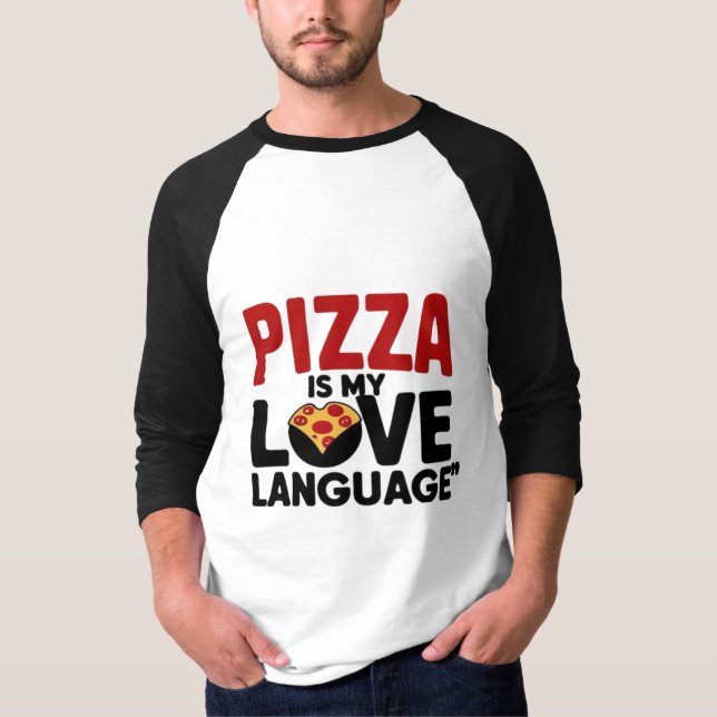 Camiseta Pizza é a minha língua de amor (Frente)