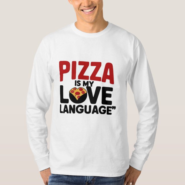 Camiseta Pizza é a minha língua de amor (Frente)