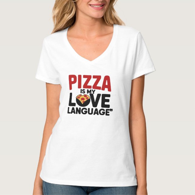 Camiseta Pizza é a minha língua de amor (Frente)
