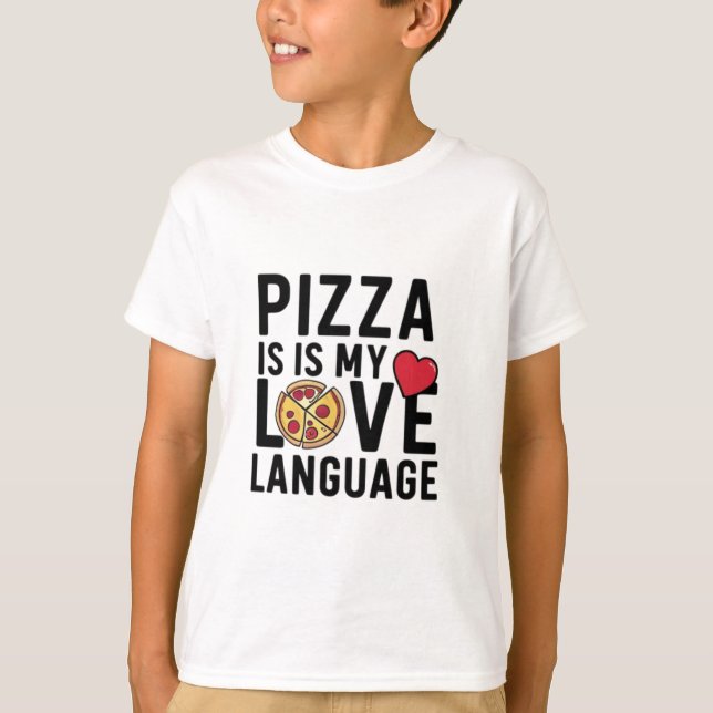 Camiseta Pizza é a minha língua de amor (Frente)