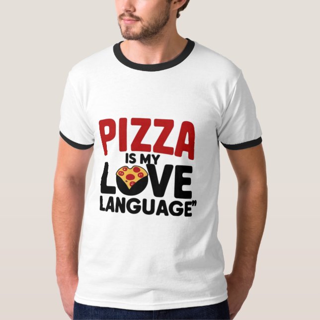 Camiseta Pizza é a minha língua de amor (Frente)