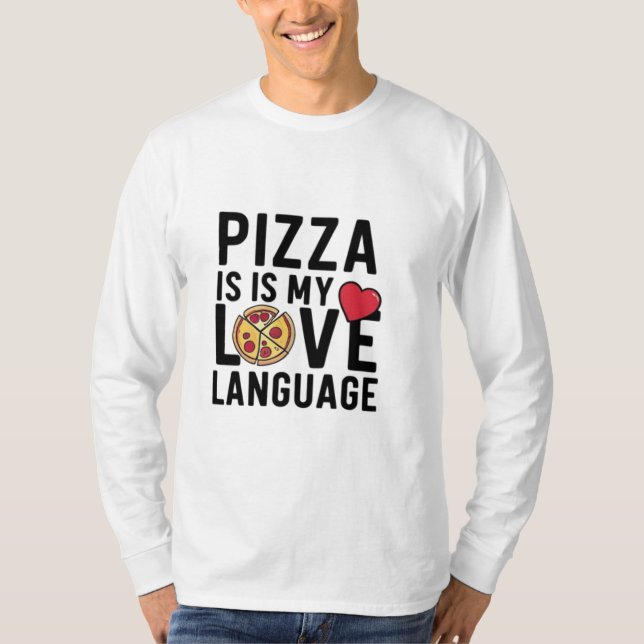 Camiseta Pizza é a minha língua de amor (Frente)