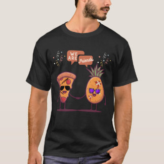 Camiseta Pizza e abacaxi são amigos design vinta engraçada