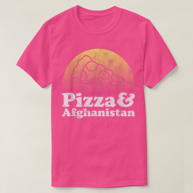 Camiseta Pizza e Afeganistão (Frente do Design)