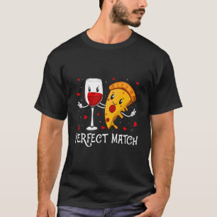 Camiseta Pizza E Bebidas De Bebendo De Vinho Pai Mãe