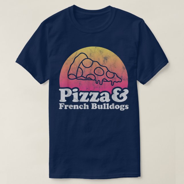 Camiseta Pizza e Bulldog Francês (Frente do Design)