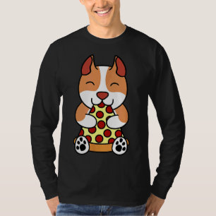 Camiseta Pizza E Cachorro Pitbull Engraçado