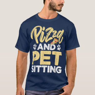 Camiseta Pizza E Cães-Pet De Amante de os animais Sentado