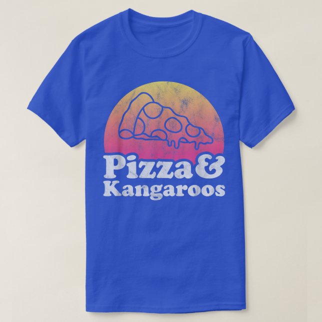Camiseta Pizza e cangurus ou canguru (Frente do Design)