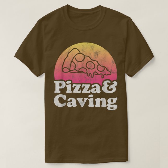 Camiseta Pizza e Cavernas (Frente do Design)