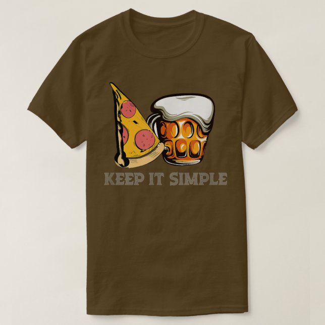 Camiseta Pizza E Cerveja Simples 13702908 (Frente do Design)