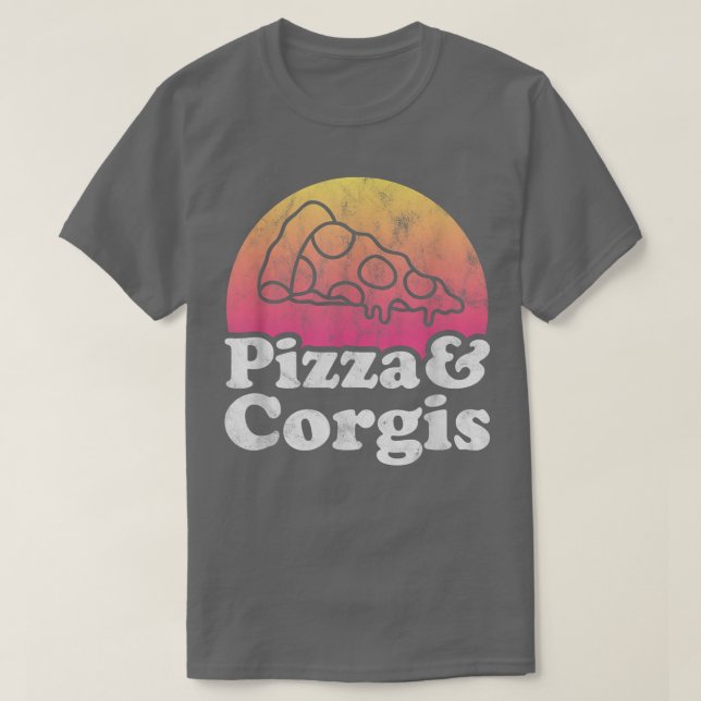 Camiseta Pizza e Corgis ou Corgi T-Shirt (Frente do Design)