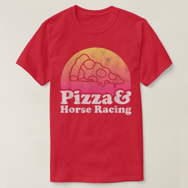 Camiseta Pizza e Corrida de Cavalos (Frente do Design)