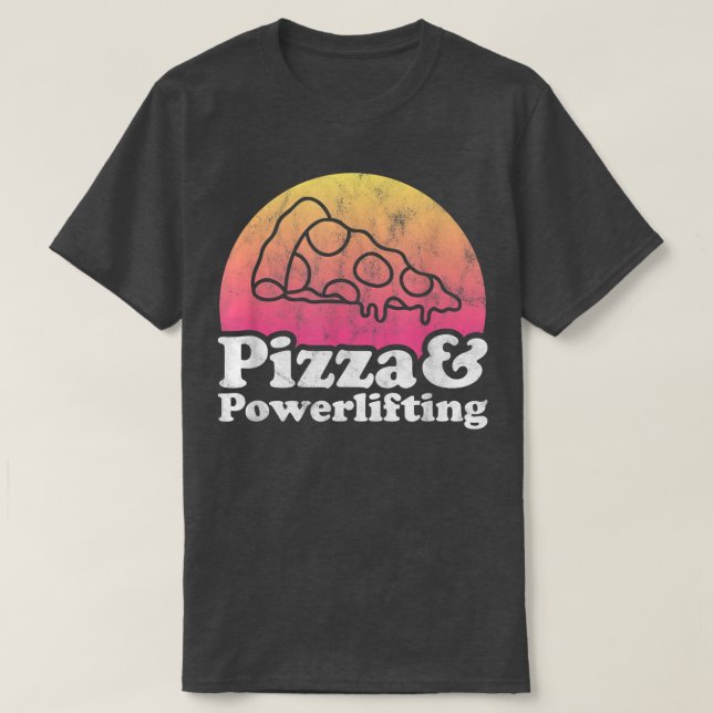 Camiseta Pizza E Elevador De Potência 14172961 (Frente do Design)