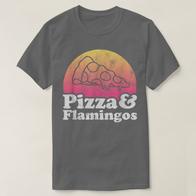 Camiseta Pizza e Flamingos ou Flamingo (Frente do Design)