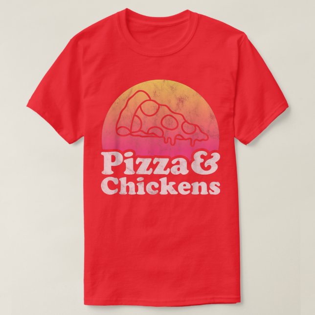Camiseta Pizza e Galinhas ou Frango (Frente do Design)