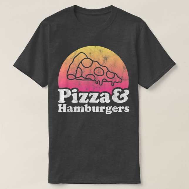 Camiseta Pizza e Hambúrgueres ou Hamburger (Frente do Design)