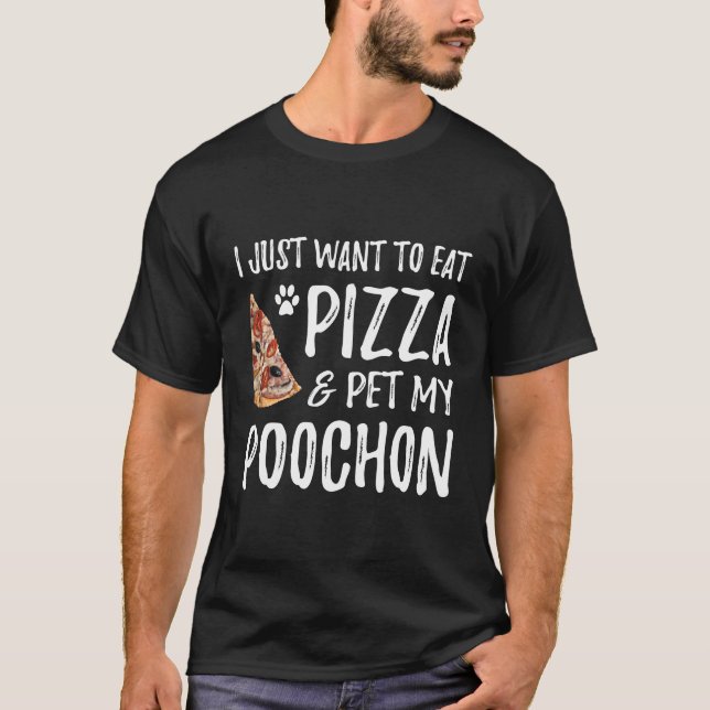 Camiseta Pizza E Hoodie Poochon Para Cachorros Engraçados M (Frente)