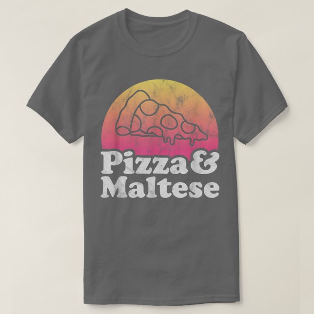 Camiseta Pizza e maltês (Frente do Design)