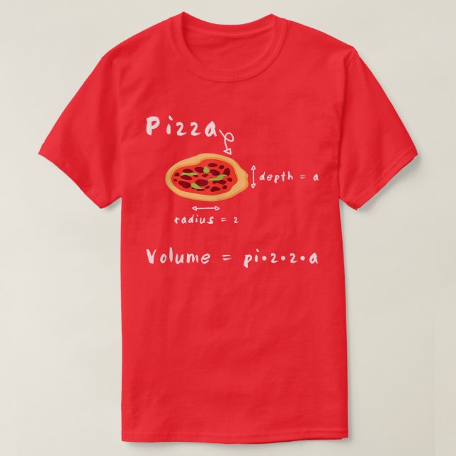 Camiseta Pizza E Matemática - Meme Engraçado Professor De M (Frente do Design)