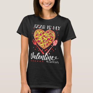 Camiseta Pizza É Meu Almoço De Namorados Lady Bot Rosa