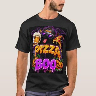 Camiseta Pizza É Meu Boo Fantasma Divertido Halloween