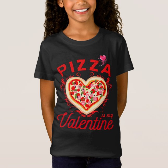 Camiseta Pizza É Meu Dia de os namorados Engraçado Namorado (Frente)
