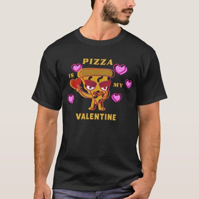Camiseta Pizza É Meu Namorados Coração Amor (Frente)