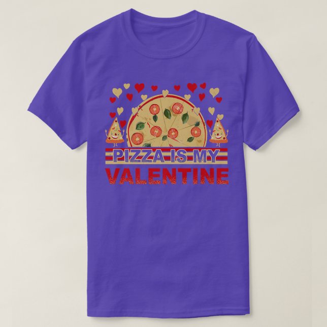 Camiseta Pizza É Meu Namorados Coração Brincadeiras Rapazes (Frente do Design)