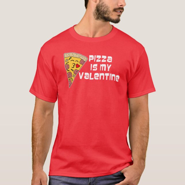 Camiseta Pizza É Minha Pizza De Cartoon De Namorados (Frente)